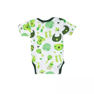Fradi Baby Body rövid ujjú fehér mintás