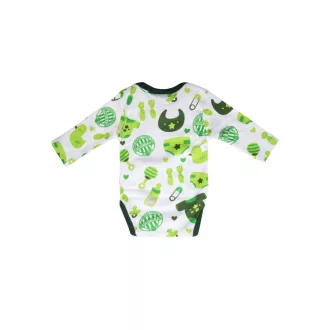 Fradi Baby Body hosszú ujjú fehér mintás
