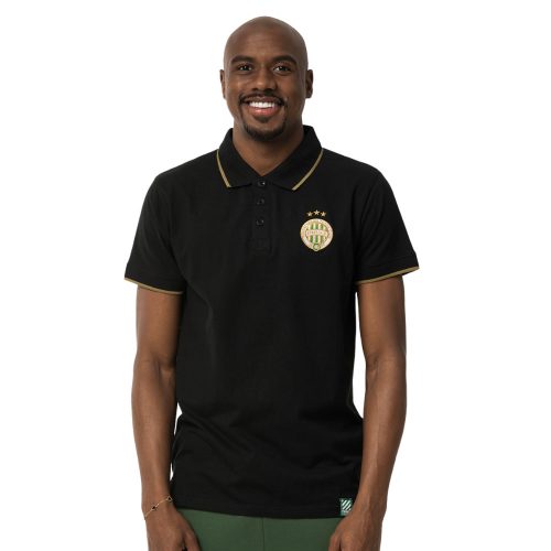 Fradi póló felnőtt fekete galléros Slim-fit