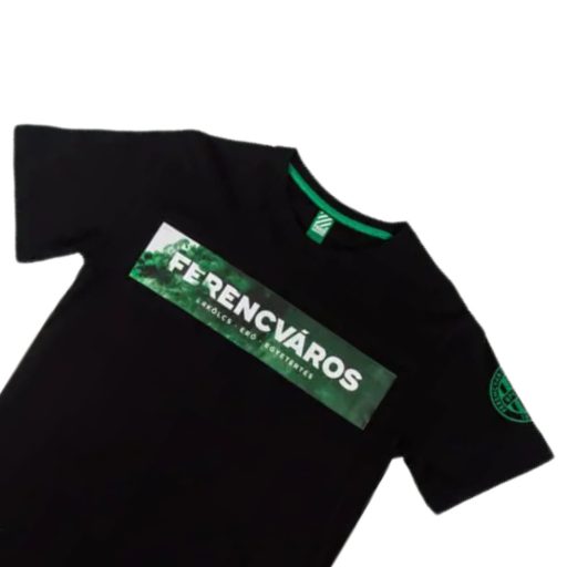 Fradi póló felnőtt zöld mintás fekete