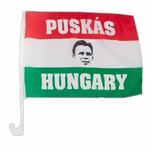 Puskás zászló autós