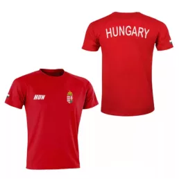   Magyarország mez felső szurkolói piros "Hungary" feliratos gyerek