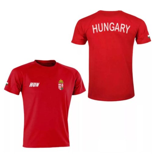 Magyarország mez felső szurkolói piros "Hungary" feliratos gyerek