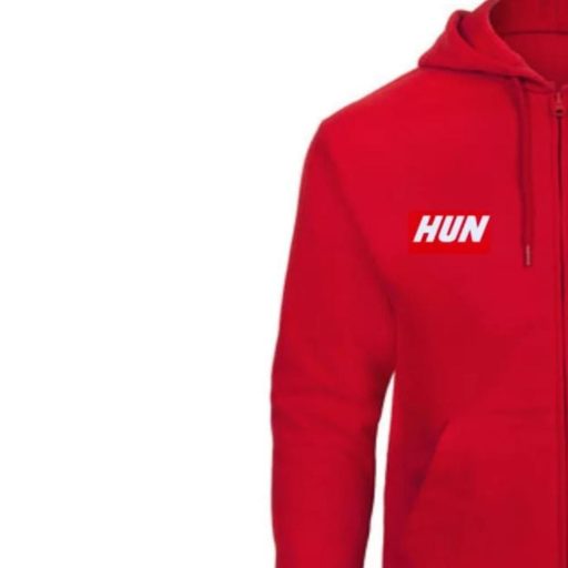 Magyarország pulóver felnőtt kapucnis-zippes HUNGARY piros