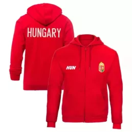   Magyarország pulóver felnőtt kapucnis-zippes HUNGARY piros