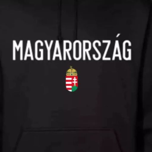 Magyarország pulóver felnőtt kapucnis fekete