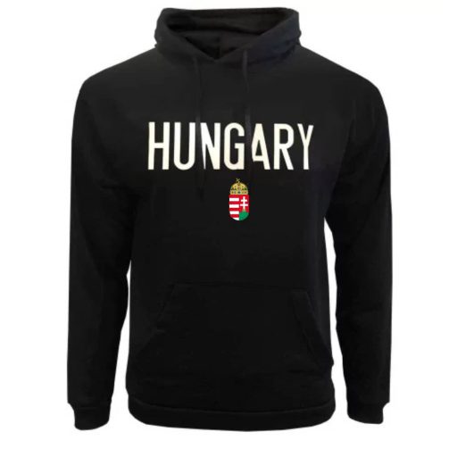 Magyarország pulóver felnőtt kapucnis HUNGARY fekete
