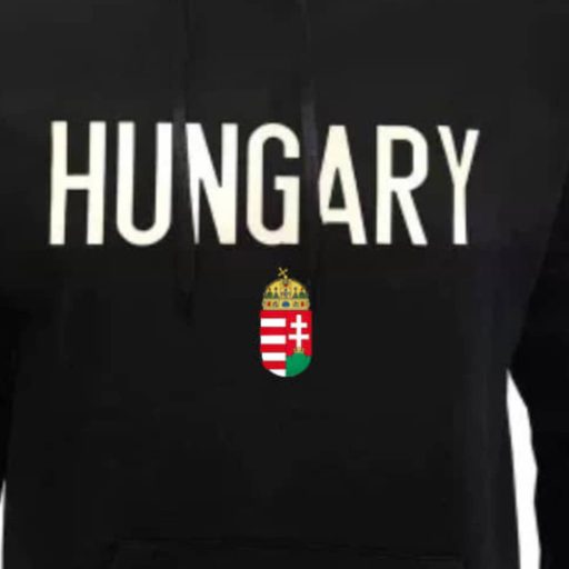 Magyarország pulóver felnőtt kapucnis HUNGARY fekete