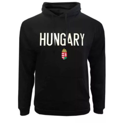 Magyarország pulóver felnőtt kapucnis HUNGARY fekete