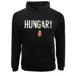 Magyarország pulóver felnőtt kapucnis HUNGARY fekete