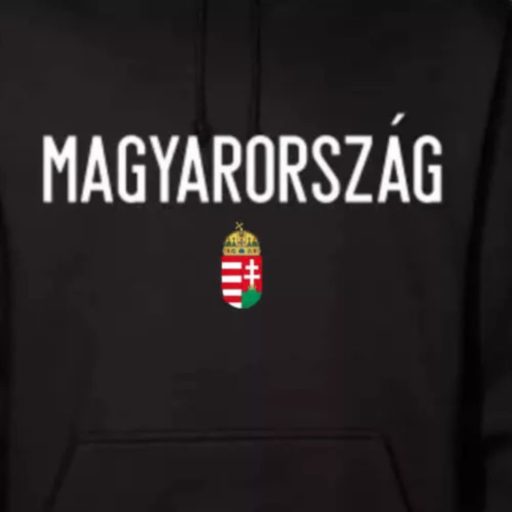Magyarország pulóver felnőtt kapucnis fekete