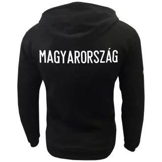 Magyarország pulóver felnőtt kapucnis-zippes fekete