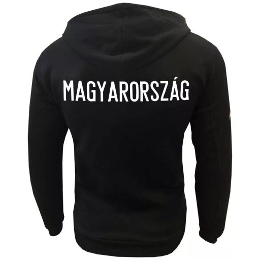 Magyarország pulóver felnőtt kapucnis-zippes fekete