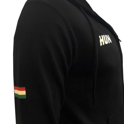 Magyarország pulóver felnőtt kapucnis-zippes fekete