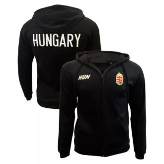   Magyarország pulóver felnőtt kapucnis-zippes HUNGARY fekete