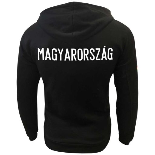 Magyarország pulóver felnőtt kapucnis-zippes fekete
