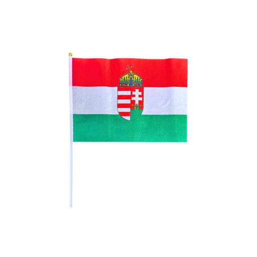 Magyarország zászló 23x14 cm címeres nyéllel