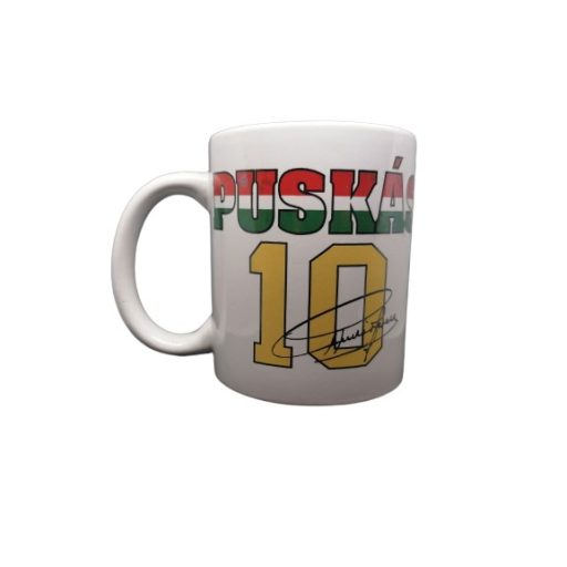 Puskás bögre Hungary fehér új