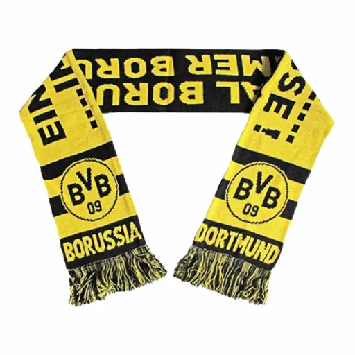 Borussia Dortmund BVB-fansjaal – Geel/zwart, Met Logo, 100% Acryl, Officieel Fanartikel – Warm, Comfortabel, Perfect Voor Het Stadion – “Einmal Borusse, Immer Borusse”