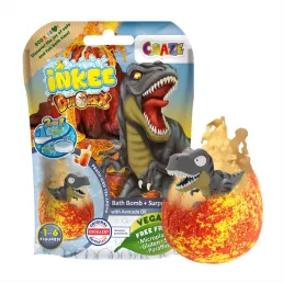   Craze Inkee vegán fürdőgolyó csomag - dino figurával barackos jegestea aromával