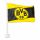 Dortmund autós zászló fekete/sárga címeres