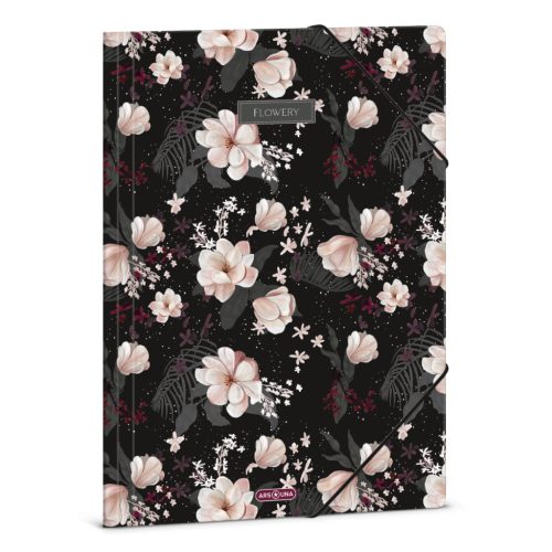Ars Una Ars Una Flowery Black A/4 Gumis Dosszié