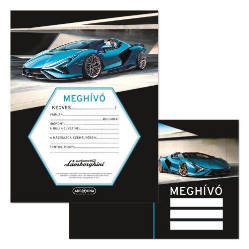 Ars Una Lamborghini Partimeghívó Borítékkal