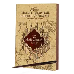   Harry Potter notesz jegyzetfüzet Tekergők térképe pálcával