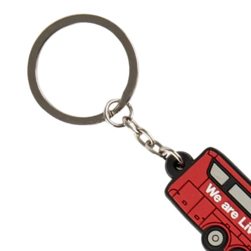 Liverpool kulcstartó szilikon busz