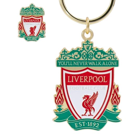 Liverpool kulcstartó kitűzővel