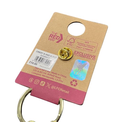 Liverpool kulcstartó kitűzővel