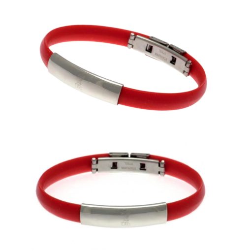 Liverpool karkötő szilikon fém csatos piros