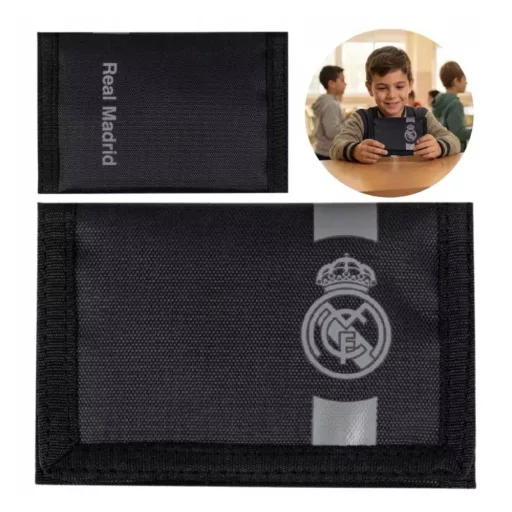 Real Madrid pénztárca tépőzáras fekete