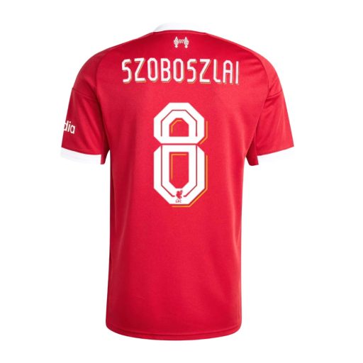 Liverpool mez felső gyerek Adidas Home 2025/26 - Szoboszlai 8 (saját betűtípus)