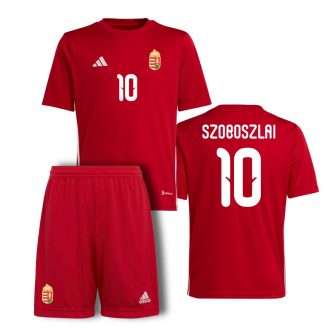   Magyarország mez garnitúra szurkolói Adidas gyerek piros felső kerek nyak piros alsó  Szoboszlai 10