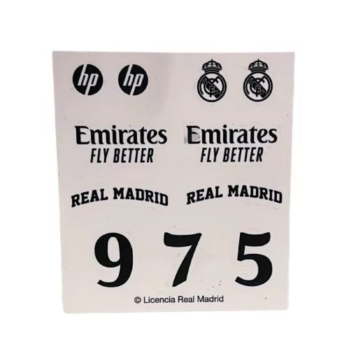 Real Madrid hegyező radírral, matricával mez alakú fehér