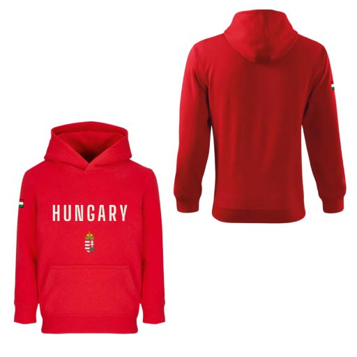 Magyarország pulóver felnőtt kapucnis HUNGARY piros