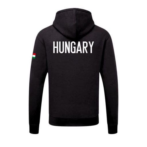 Magyarország pulóver felnőtt kapucnis-zippes HUNGARY fekete