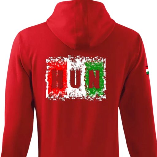 Magyarország pulóver felnőtt kapucnis zippes piros Vibe