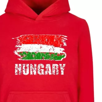 Magyarország pulóver felnőtt kapucnis piros Flag