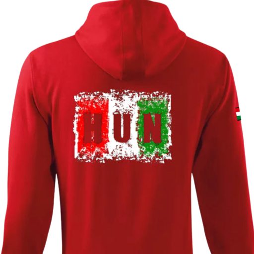 Magyarország pulóver felnőtt kapucnis zippes piros Vibe