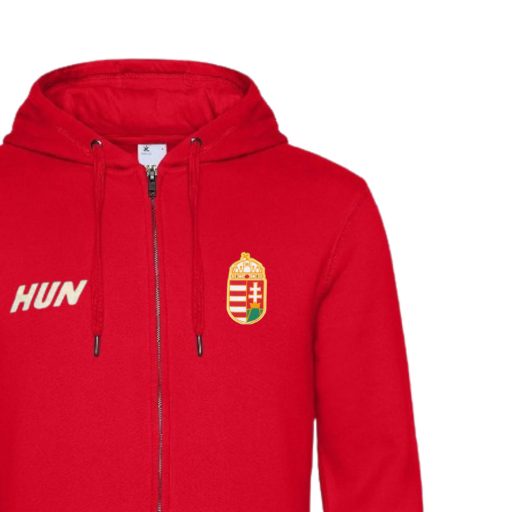 Magyarország pulóver felnőtt kapucnis zippes piros Vibe