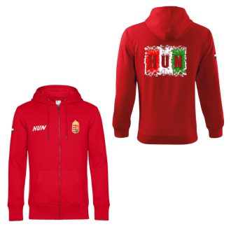 Magyarország pulóver felnőtt kapucnis zippes piros Vibe