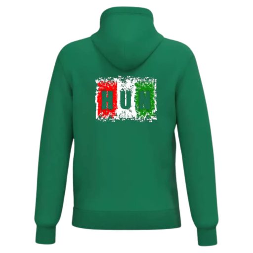 Magyarország pulóver felnőtt kapucnis-zippes zöld Vibe