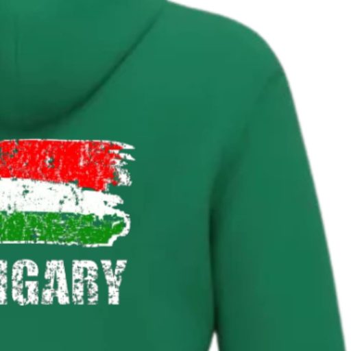 Magyarország pulóver felnőtt kapucnis-zippes zöld Flag