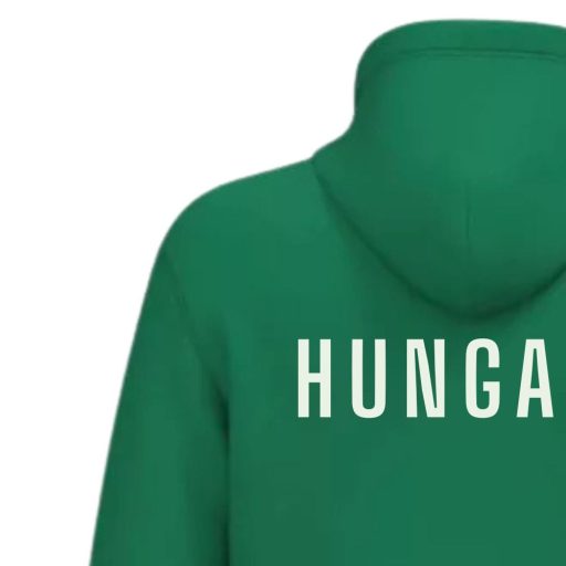 Magyarország pulóver felnőtt kapucnis-zippes zöld "HUNGARY"
