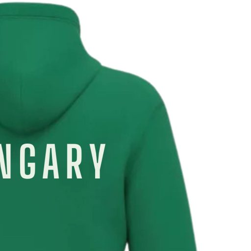 Magyarország pulóver felnőtt kapucnis-zippes zöld "HUNGARY"
