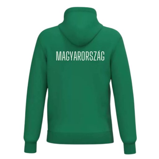 Magyarország pulóver felnőtt kapucnis-zippes zöld