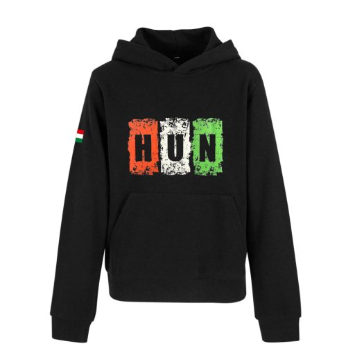 Magyarország pulóver felnőtt kapucnis fekete Vibe