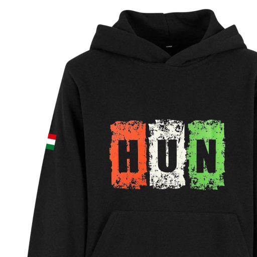 Magyarország pulóver felnőtt kapucnis fekete Vibe